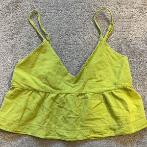 Lime Green Women's Crop Tank Top 💯 Cotton